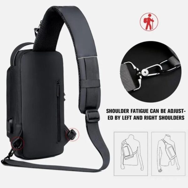 Anti-theft Lock Crossbody Bag USB Charging Travel Shoulder Bag