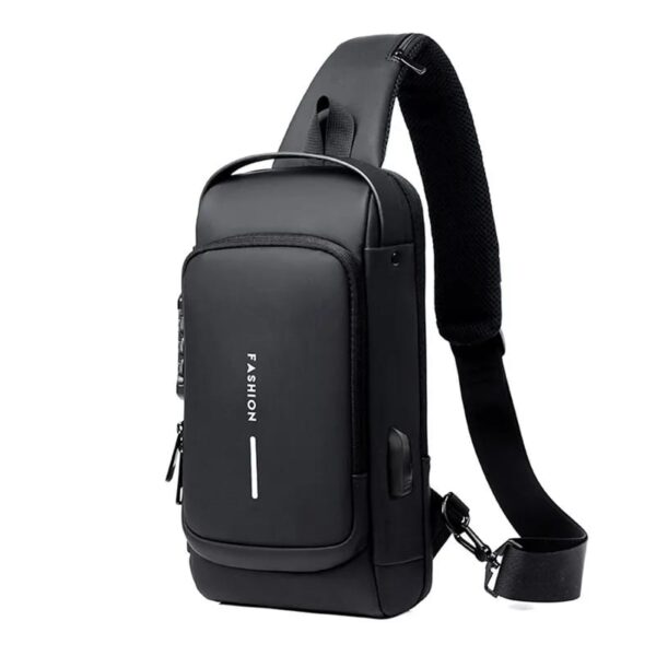 Anti-theft Lock Crossbody Bag USB Charging Travel Shoulder Bag