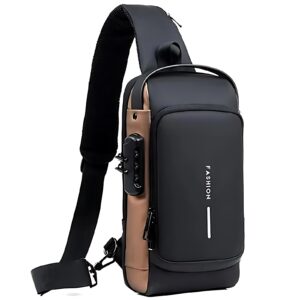 Anti-theft Lock Crossbody Bag USB Charging Travel Shoulder Bag