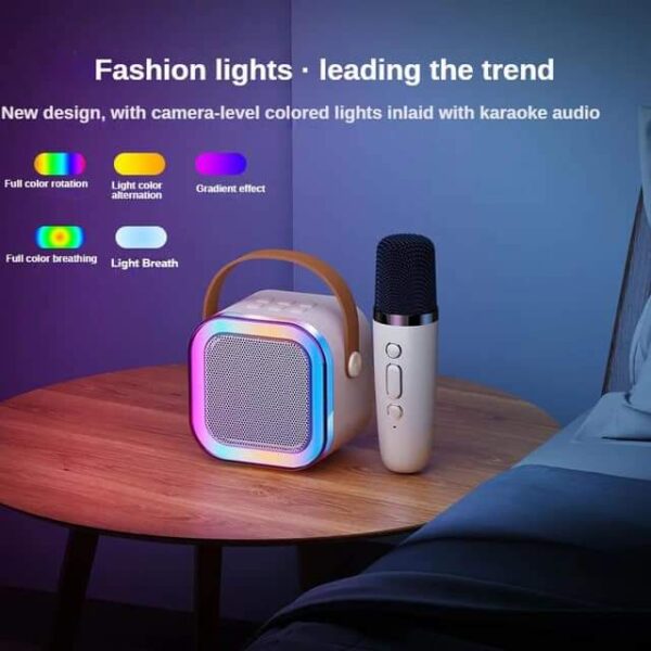 K12 Mini Karaoke Wireless Audio Speaker Bluetooth With 2 Microphone - Image 2