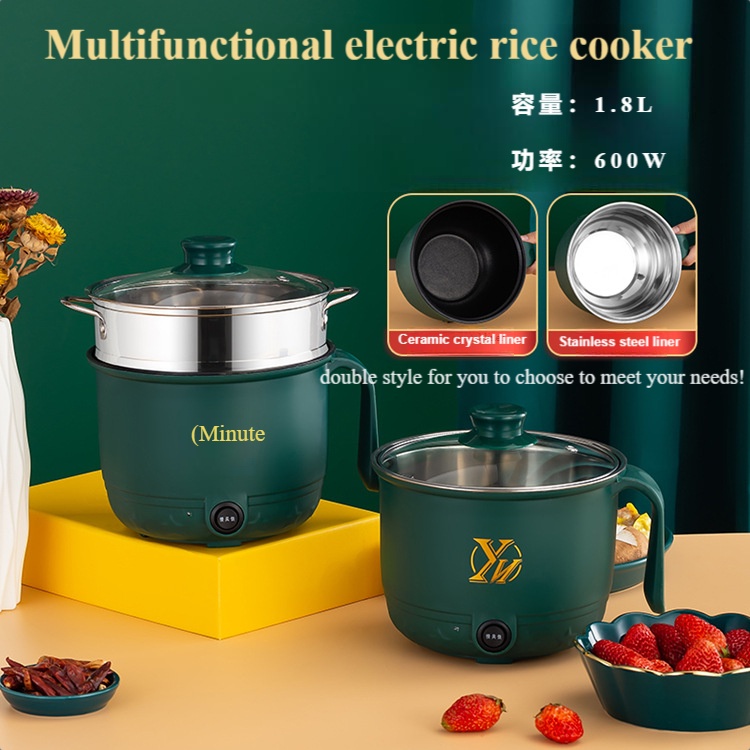 Mini Electric Rice Cooker 1.8L Non-stick Cooking Machine Double Layer Hot Pot Multifunction Electric Rice Cooker 220V