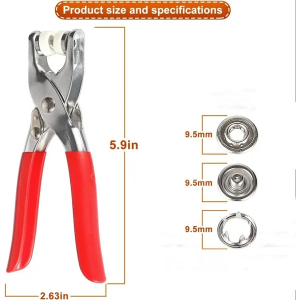 Hand Pressure Pliers For Prong Snap Button (Free 100 Button)