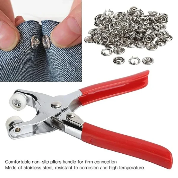 Hand Pressure Pliers For Prong Snap Button (Free 100 Button)