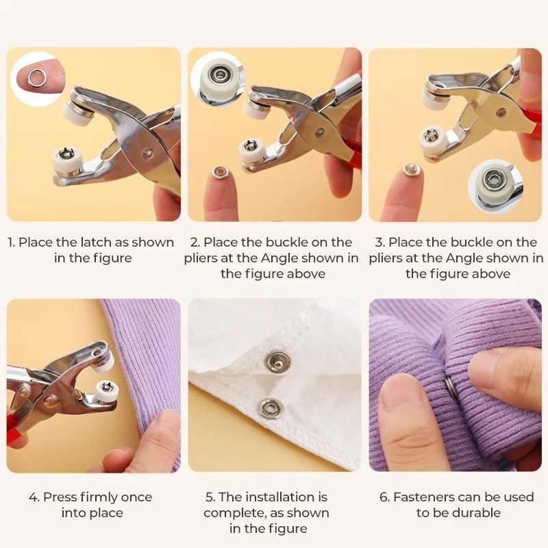 Hand Pressure Pliers For Prong Snap Button (Free 100 Button)