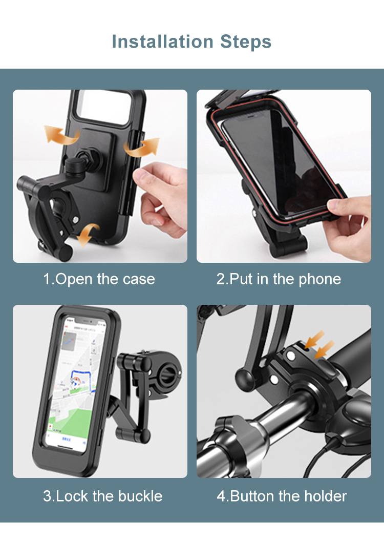 360° Waterproof Bicycle Motorcycle Phone Holder Case