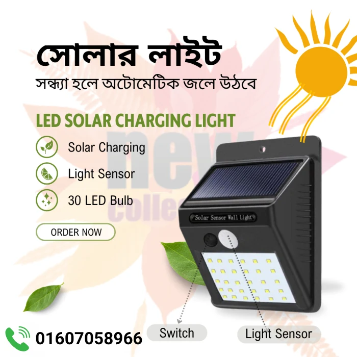 Solar Power LED Motion Sensor Wall Light