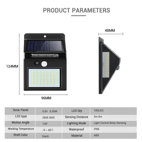 Solar Power LED Motion Sensor Wall Light