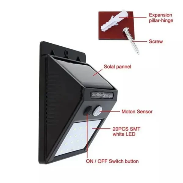 Solar Power LED Motion Sensor Wall Light